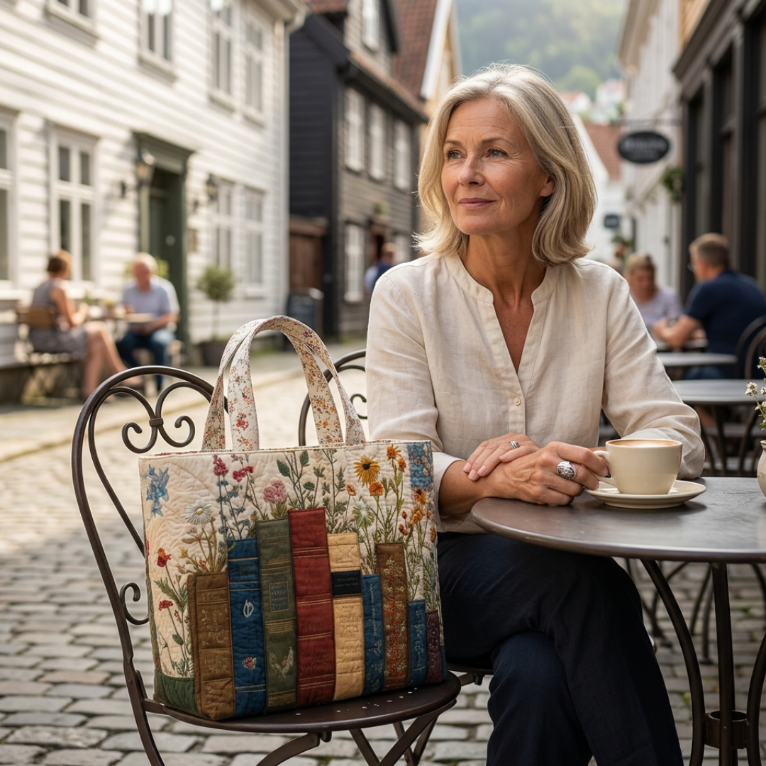 Håndlaget veske med blomster